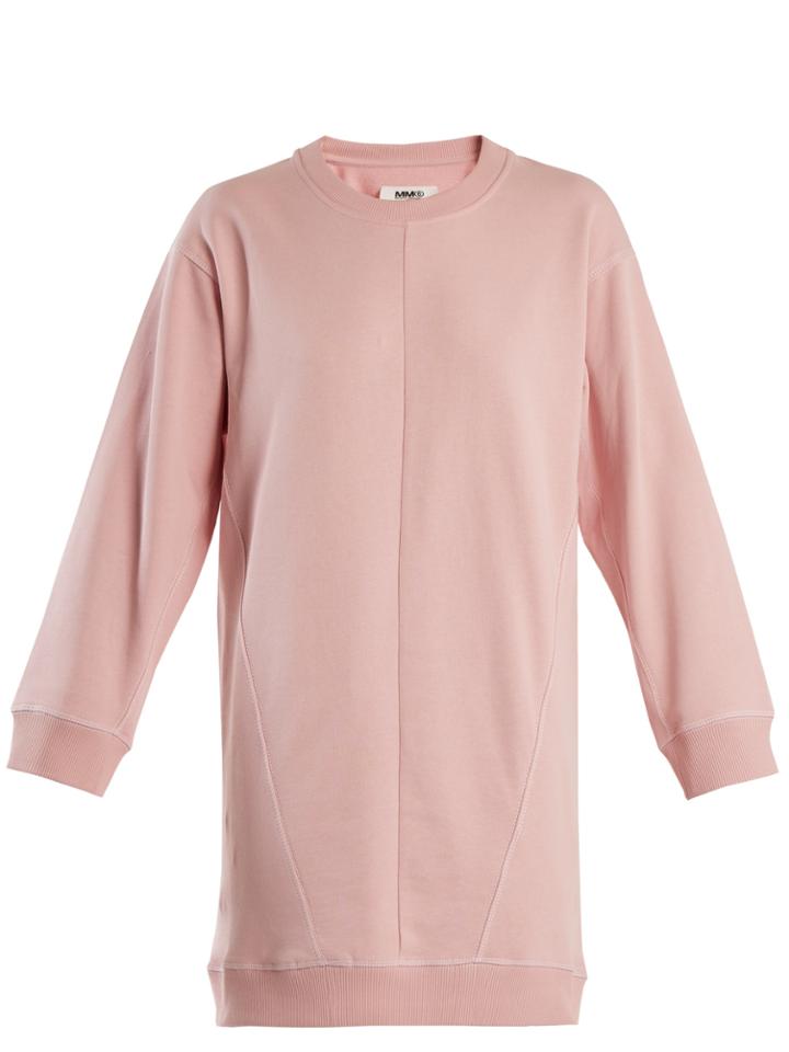 Mm6 Maison Margiela Round-neck Cotton Sweatshirt Dress
