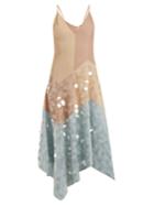Bottega Veneta Contrast-panel Embellished Cotton-blend Dress
