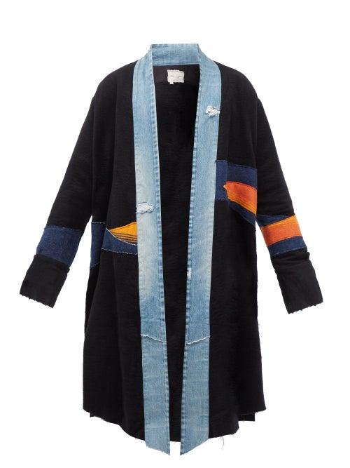 Greg Lauren - Sunrise Upcycled-blanket Wool-blend Overcoat - Mens - Black