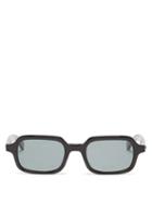 Mens Eyewear Garrett Leight - Navarre Rectangular Acetate Sunglasses - Mens - Black