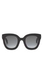 Matchesfashion.com Gucci - Star-logo Cat-eye Acetate Sunglasses - Womens - Black
