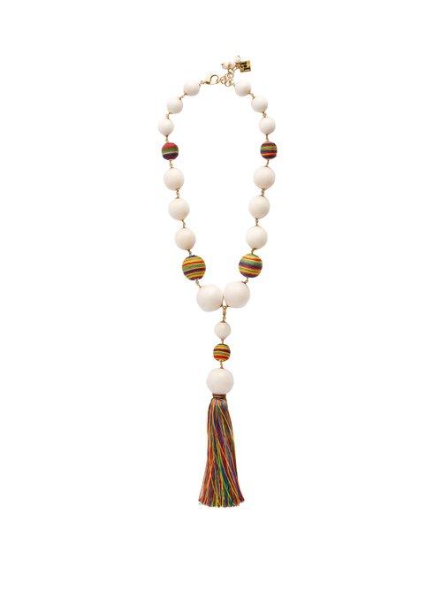 Matchesfashion.com Rosantica By Michela Panero - Arlecchino Tassel Necklace - Womens - White