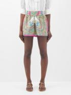 Etro - Paisley-print Silk-twill Shorts - Womens - Pink Print