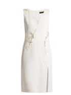 Versace Embroidered Sleeveless Silk-cady Dress