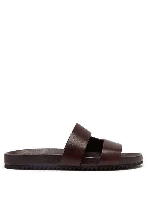 Matchesfashion.com Grenson - Chadwick Leather Slides - Mens - Brown