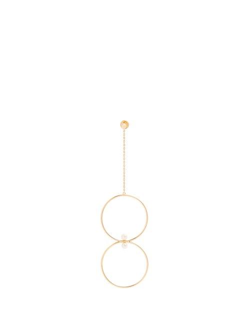 Matchesfashion.com Anissa Kermiche - Rondeur Perlee Double Chain Earring - Womens - Gold