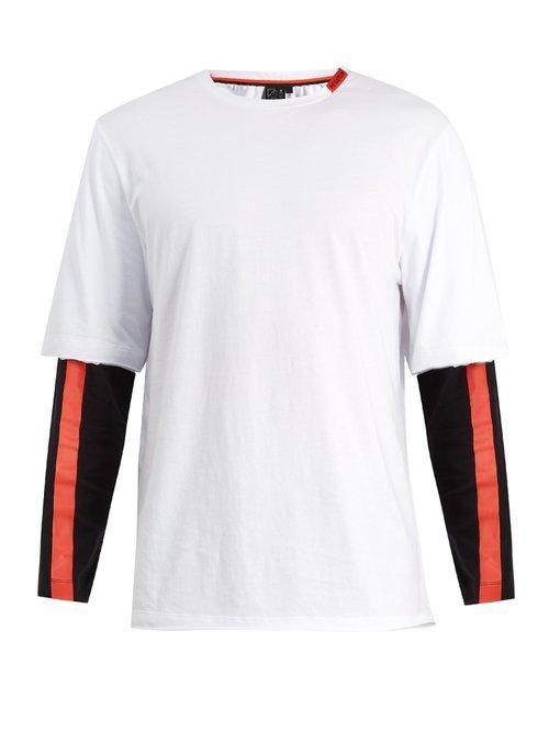 Matchesfashion.com P.e Nation - Target Point Long Sleeved T Shirt - Mens - White Black