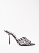Saint Laurent - Luz 95 Crystal-embellished Mules - Womens - Black
