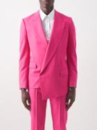 Alexander Mcqueen - Asymmetric Wool-serge Suit Jacket - Mens - Bright Pink