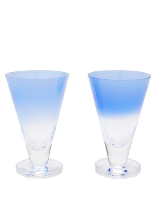 Matchesfashion.com Le Sirenuse, Positano - Set Of Two Aria Glasses - Blue