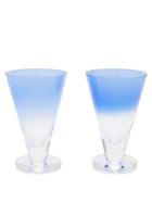 Matchesfashion.com Le Sirenuse, Positano - Set Of Two Aria Glasses - Blue
