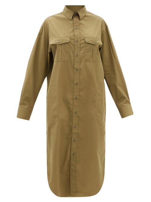 Wardrobe.nyc Wardrobe. Nyc - Release 06 Cotton Midi Shirt Dress - Womens - Khaki