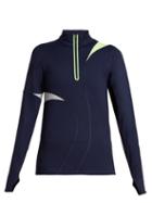 Matchesfashion.com Laain - Suzanne Half Zip Strech Top - Womens - Navy Multi