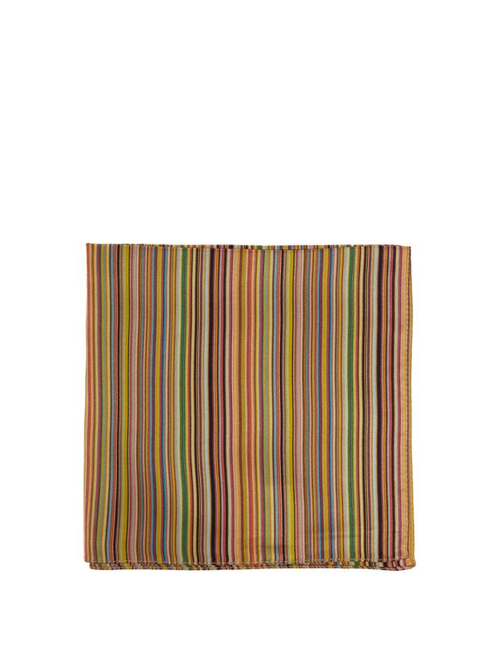 Paul Smith Signature-stripe Silk Pocket Square