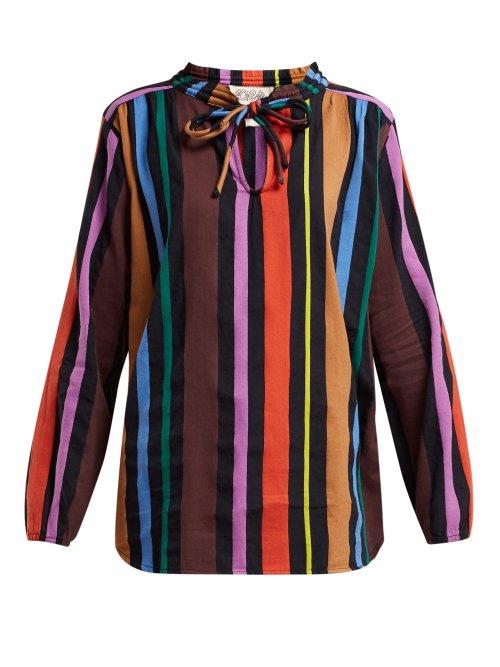 Matchesfashion.com Ace & Jig - Mia Striped Cotton Top - Womens - Black Multi