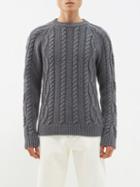 Sunflower - Cable-knit Wool Sweater - Mens - Grey