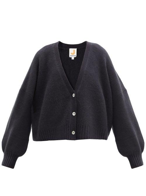 Matchesfashion.com Joostricot - Balloon-sleeve Merino Wool-blend Cardigan - Womens - Black