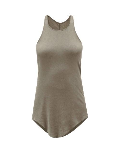 Rick Owens - Curved-hem Ribbed Cotton-jersey Tank Top - Womens - Grey