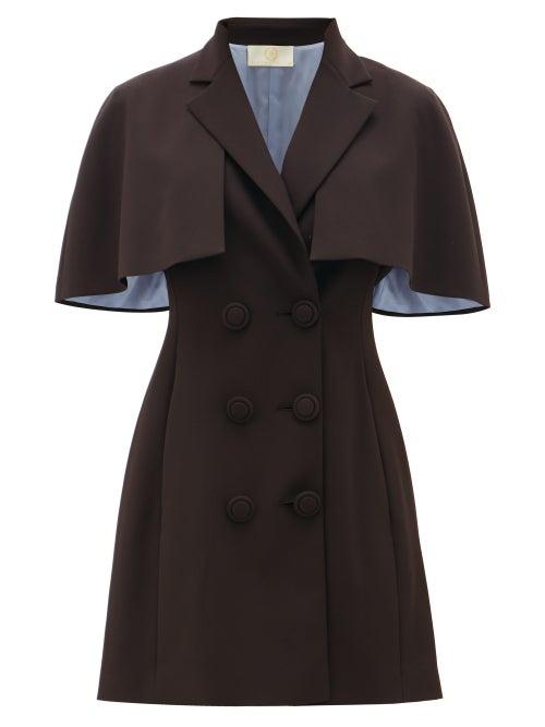 Matchesfashion.com Sara Battaglia - Cape-sleeve Crepe Blazer Dress - Womens - Black