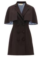 Matchesfashion.com Sara Battaglia - Cape-sleeve Crepe Blazer Dress - Womens - Black