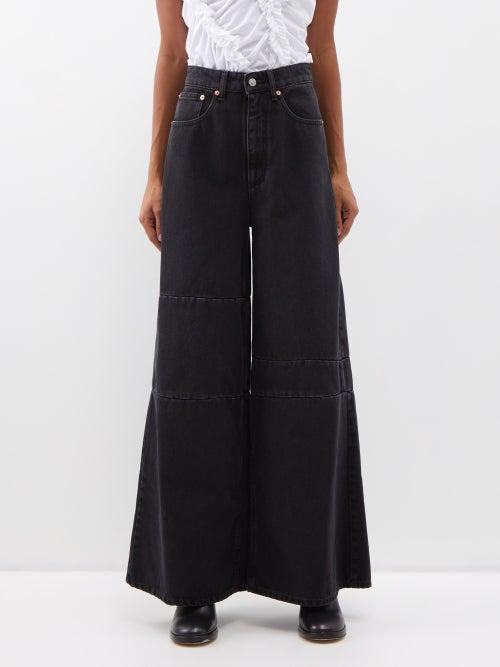 Mm6 Maison Margiela - High-rise Wide-leg Jeans - Womens - Black