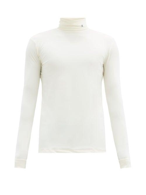Matchesfashion.com Raf Simons - R-embroidered Roll-neck Jersey Top - Mens - Cream