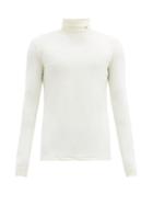 Matchesfashion.com Raf Simons - R-embroidered Roll-neck Jersey Top - Mens - Cream
