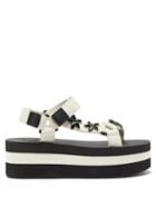 Ladies Shoes Marni - Floral-beaded Flatform Sandals - Womens - White Multi