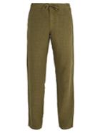 120 Lino Drawstring-waist Straight-leg Linen Trousers