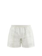 Matchesfashion.com Harago - Logo-embroidered Linen Shorts - Mens - Cream