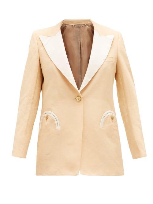 Matchesfashion.com Blaz Milano - Chips Everyday Single-breasted Slubbed Jacket - Womens - Cream