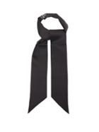 Lescarf - Logo-print Silk-twill Narrow Scarf - Womens - Black