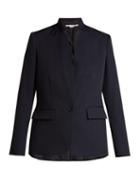 Matchesfashion.com Stella Mccartney - Fleur Single Breasted Wool Blazer - Womens - Navy