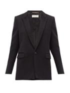 Matchesfashion.com Saint Laurent - Single-breasted Virgin-wool Blend Jacket - Womens - Black