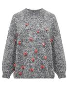 Matchesfashion.com Vika Gazinskaya - Oversized Bobble Stitch Sweater - Womens - Grey Multi