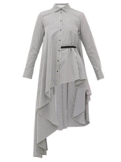 Matchesfashion.com Palmer//harding - Super Asymmetric Cotton-poplin Shirt - Womens - Black White