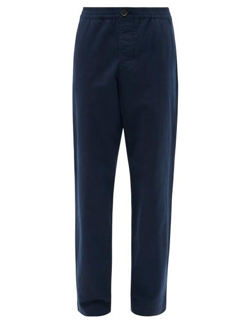 Matchesfashion.com Oliver Spencer - Linen-blend Canvas Trousers - Mens - Dark Blue