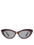 Matchesfashion.com Stella Mccartney - Chain Trim Acetate Cat Eye Sunglasses - Womens - Tortoiseshell