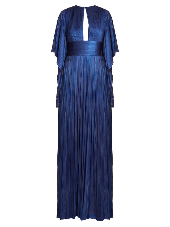 Maria Lucia Hohan Nadina Kimono-sleeve Pleated Tulle Gown