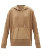 Ladies Rtw Moncler - Logo-patch Panelled Wool-blend Hooded Sweater - Womens - Camel