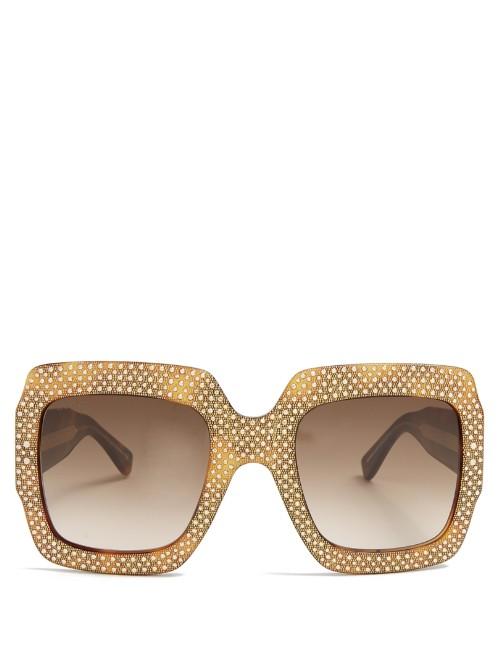 Gucci Oversized Square-frame Embellished Sunglasses
