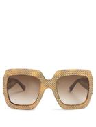 Gucci Oversized Square-frame Embellished Sunglasses