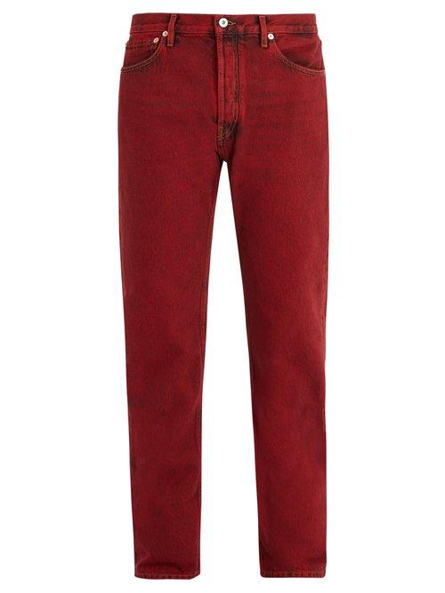 Matchesfashion.com Valentino - Straight Leg Jeans - Mens - Red