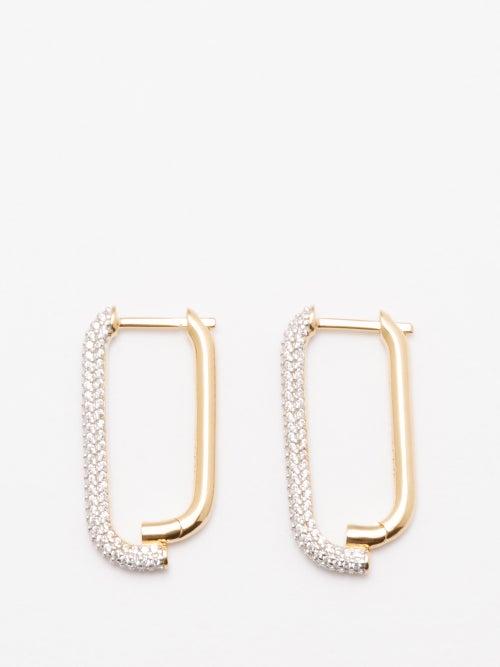 Otiumberg - Crystal-pav 14kt Gold-vermeil Hoop Earrings - Womens - Gold Multi