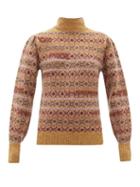 Matchesfashion.com Isabel Marant Toile - Ned Fair Isle Knitted Wool Sweater - Womens - Brown Multi