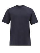Matchesfashion.com Studio Nicholson - Mercerised-cotton T-shirt - Mens - Navy