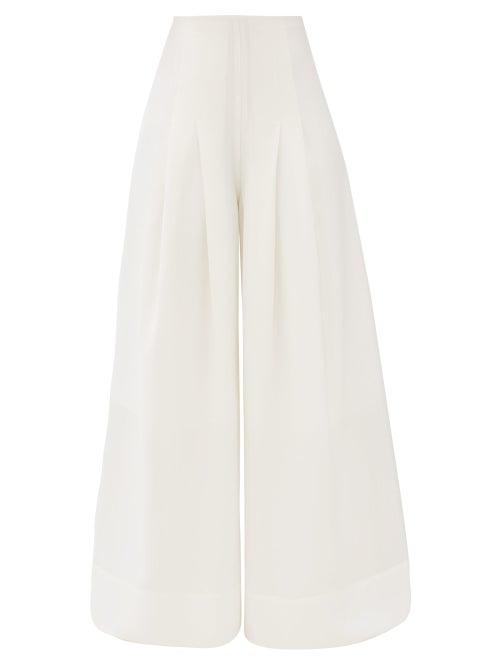 Matchesfashion.com Jacquemus - Arcello High-rise Slubbed Wide-leg Trousers - Womens - Cream