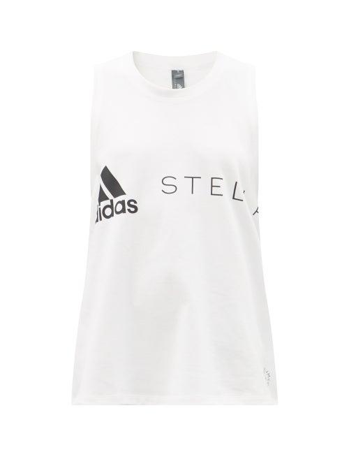Adidas By Stella Mccartney - Logo-print Jersey Tank - Womens - White