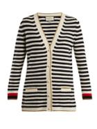 Gucci Striped Wool And Cashmere-blend Knit Cardigan