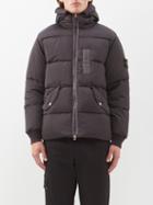 Stone Island - Logo-patch Hooded Down Jacket - Mens - Charcoal